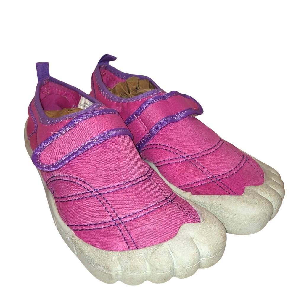 Personal Identity Kids Pink Purple Water Shoes Hook Loop Strap Size 4-5 USA